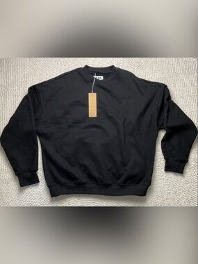 ACTA Black Crewneck Sweatshirt - Relaxed Women's Pullover L/XL